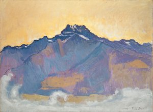 Os Dents du Midi visto de Chesières, 1912 de Ferdinand Hodler