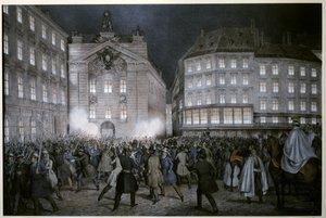 MARZREVOLUTION: Os estudantes pegam nas armas na véspera do 13 de março de Ferdinand Hofbauer