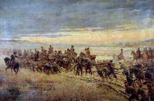 A véspera da Batalha de Montmirail 10/02/1814 Pintura de Ferdinand Joseph Gueldry (1858-1945) 1903-1904 Sol. 1,3x3,5 m Paris, Musee de l