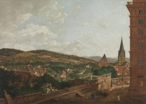 Vista do Castelo de Aschaffenburg para o Pfaffenberg e Santa Ágata (Ciclo de Aschaffenburg) de Ferdinand Kobell