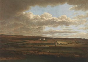 Vista do Castelo de Aschaffenburg sobre as alamedas que conduzem a Schönbusch (Ciclo de Aschaffenburg) de Ferdinand Kobell