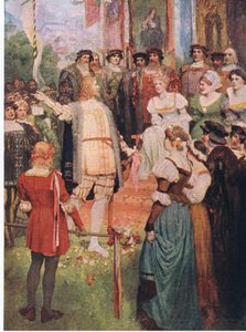 Walter começou sua canção, ilustração de The Stories of Wagner
