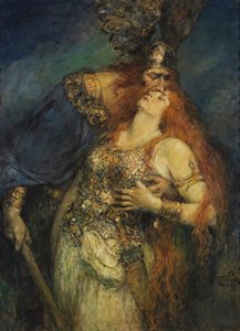 A despedida de Wotan para Brunhilde, c. 1910.