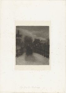 Mulher idosa com criança numa ponte
Noite de Inverno (título sobre o objecto) de Ferdinand Oldewelt (signed by artist)