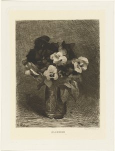 Violetas num vaso
Flores (título sobre o objecto)