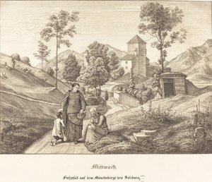 Quarta-feira - Trilho na baía de Mönchsberg em Salzburgo (quarta-feira - Trilho em Mönchsberge perto de Salzburgo)