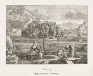 Sete vistas em Salzburgo e Berchtesgaden: segunda-feira: Rosenecker Garden Salzburg, 1823.