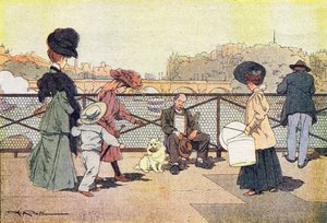 O mendigo cego na ponte das artes em Paris, em Imagier de l