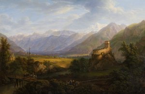 O Glurnsertal com o Etsch no Tirol de Ferdinand Runk
