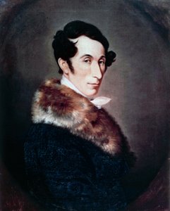 Retrato do compositor, maestro e pianista alemão Carl Maria von Weber (Eutin em Lubeck de Ferdinand Schimon