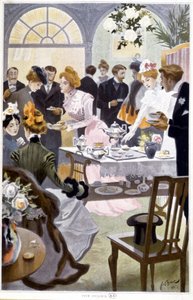 Recepção para chá - desenho por Bac de Ferdinand Sigismund Bac