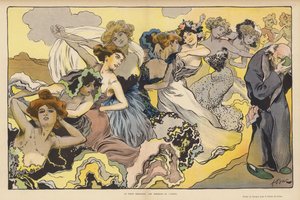 Virtude Desdenhando os Dons do Amor (cor litho) de Ferdinand Sigismund Bac
