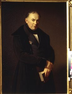 Retrato do poeta Vasily Andreyevich Zhukovsky (1783-1852) (retrato do poeta V. Zhukovsky). Pintura de Ferdinand Theodor Hidebrandt (1804-1874), óleo sobre tela, 1844. Arte Alemã (Düsseldorf) de Ferdinand Theodor Hildebrandt