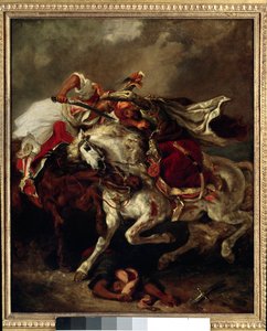 Batalha de Giaour e Pasha (Marrocos) de Ferdinand Victor Eugene Delacroix