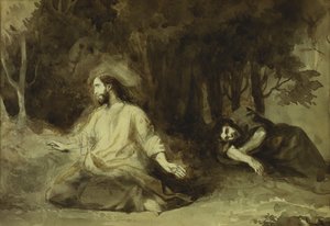 Cristo no Monte das Oliveiras, 1826 de Ferdinand Victor Eugene Delacroix