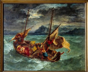 Cristo no Lago Generaseth (Genesareth). Pintura de Eugene Delacroix (1798-1863) de Ferdinand Victor Eugene Delacroix