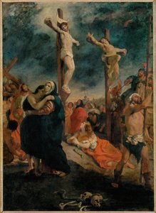 Crucificação (pintura sobre tela) de Ferdinand Victor Eugene Delacroix
