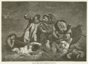Dante e Virgil cruzando o Styx de Ferdinand Victor Eugene Delacroix