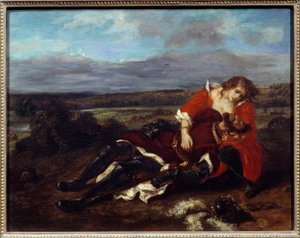 Morte de Lara. Pintura de Eugene Delacroix (1798-1863) de Ferdinand Victor Eugene Delacroix