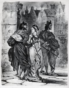 Fausto, Gretschen e Mefistófeles de Ferdinand Victor Eugene Delacroix