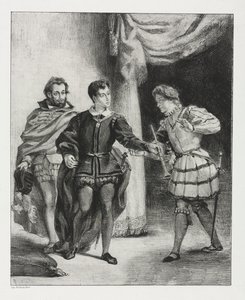 Hamlet: Hamlet e Guildenstern, 1834. de Ferdinand Victor Eugene Delacroix