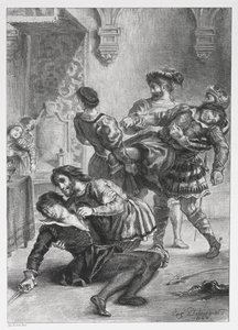 Hamlet: A Morte de Hamlet, 1843. de Ferdinand Victor Eugene Delacroix