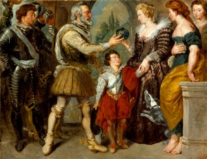 Henri IV Conferindo a Regência a Marie deMedici (depois de Rubens), c.1830-4 de Ferdinand Victor Eugene Delacroix