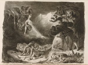 Ilustração para Faust de Goethe, 1828 de Ferdinand Victor Eugene Delacroix