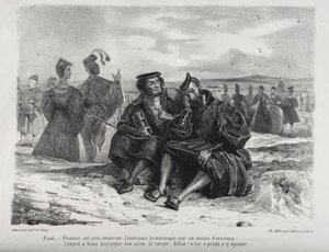 Ilustrações para Faust: Faust e Wagner, 1828. de Ferdinand Victor Eugene Delacroix