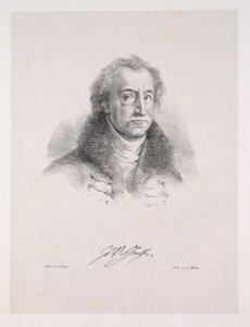 Ilustrações para Faust: Frontispiece - Retrato de Johann Wolfgang von Goethe, 1828. de Ferdinand Victor Eugene Delacroix