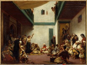 Casamento judeu em Marrocos. Pintura de Eugene Delacroix (1798-1863) de Ferdinand Victor Eugene Delacroix