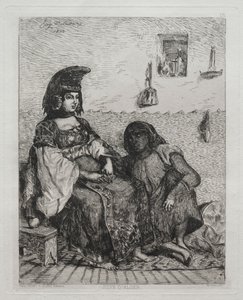 Mulher judia de Argel. de Ferdinand Victor Eugene Delacroix