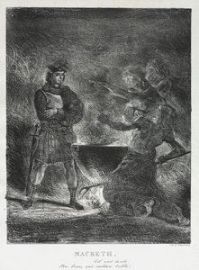 Macbeth Consulting the Witches, 1825. de Ferdinand Victor Eugene Delacroix