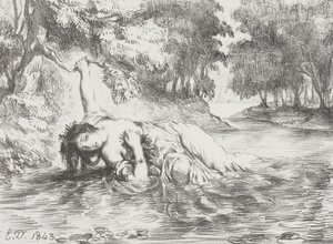 Morte de Ofélia, 1843 de Ferdinand Victor Eugene Delacroix