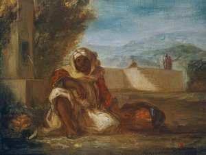 Vendedor de laranja em Marrocos. Por volta de 1835 de Ferdinand Victor Eugene Delacroix