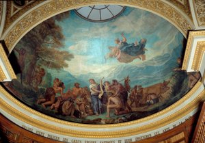 Orphee vem policiar os gregos ainda selvagens e ensinar as artes da paz Fresco por Eugene Delacroix (1798-1863) decorando a cúpula da biblioteca da Assembleia Nacional (Palais Bourbon) 1843 Paris de Ferdinand Victor Eugene Delacroix