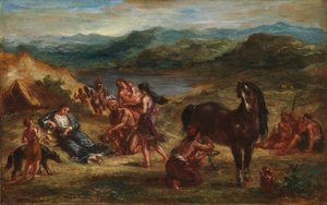 Ovídio entre os citas de Ferdinand Victor Eugene Delacroix