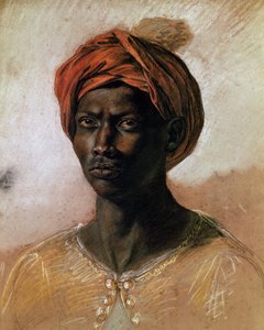 Retrato de um turco em um turbante, c.1826 (pastel sobre papel)