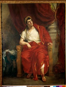 Retrato do comediante François-Joseph (François Joseph) Talma (1763-1826) interpretando Nero na peça Britannicus" de Jean Racine" Pintura de Eugene Delacroix (1798-1863) 1853 Dim. 0,92 x 0,73 m Paris, comédia francesa de Ferdinand Victor Eugene Delacroix
