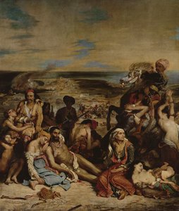 Cenas do Massacre de Chios, 1822 de Ferdinand Victor Eugene Delacroix