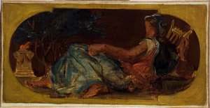 Esboço para o Salon de la Paix na Câmara Municipal de Paris: Minerve, entre 1849 e 1852 (óleo sobre tela) de Ferdinand Victor Eugene Delacroix