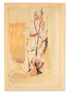 Árabe de pé (lápis, aguarela e guache sobre papel) de Ferdinand Victor Eugene Delacroix