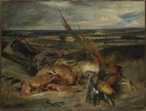 Ainda vida com uma lagosta, 1827. de Ferdinand Victor Eugene Delacroix