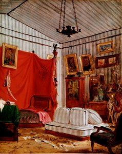 Estudo para Interieur com dois retratos (pintura, c.1834) de Ferdinand Victor Eugene Delacroix