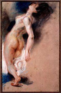 Estudo de uma mulher nua que voltou para trás; estudo de uma escrava para "A Morte de Sardanapale".