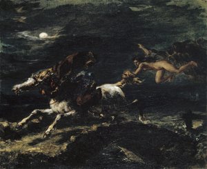 Tam O&39;Shanter Perseguido pelas Bruxas, 1849 de Ferdinand Victor Eugene Delacroix
