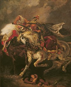 A batalha de Giaour e Hassan, depois do poema de Byron, "Le Giaour", 1835
