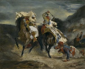 O Combate de Giaour e Hassan, 1826 de Ferdinand Victor Eugene Delacroix