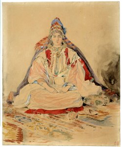 O casamento judeu de Tânger. Desenho aquarelado por Eugene Delacroix (1798-1863) de Ferdinand Victor Eugene Delacroix