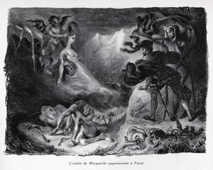 A sombra de Gretschen aparece em Fausto de Ferdinand Victor Eugene Delacroix